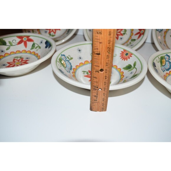 Cereal Bowls Threshold Melamine Floral Bright Colors 7"x 2" 6pc lot - Picture 4 of 7